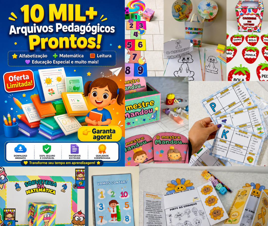 10 mil+ arquivos pedagógicos prontos